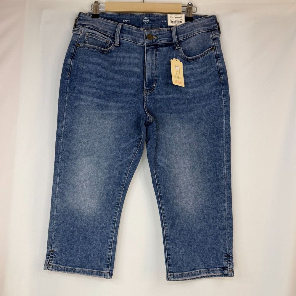 Size 12P St. John's Bay Capri Jeans NWT Secretly Slender Mid Rise Blue